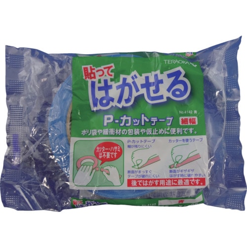 トラスコ中山 TERAOKA P-カットテープ NO.4142 青 18mmX25M(ご注文単位1巻)【直送品】