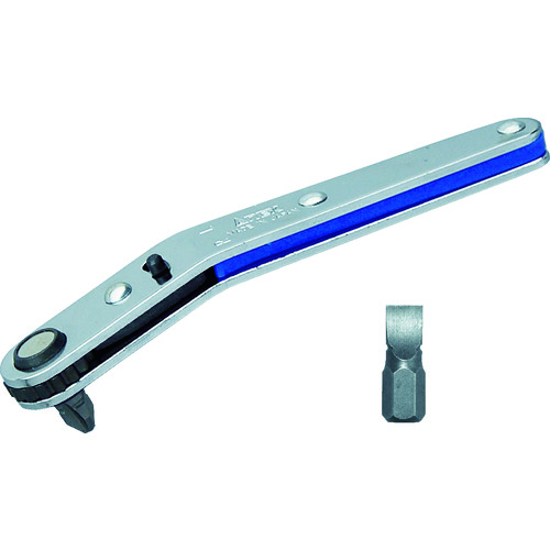 トラスコ中山 アネックス オフセット式ラチェットドライバー ベントダウンヘッド型 刃先:+2×-6 全長108mm(ご注文単位1セット)【直送品】
