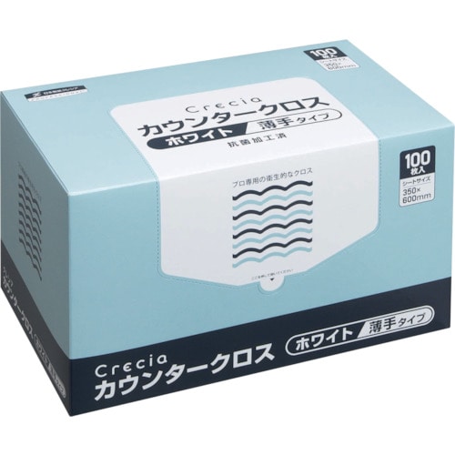 トラスコ中山 クレシア カウンタークロス 薄手タイプ ホワイト(ご注文単位1ケース)【直送品】