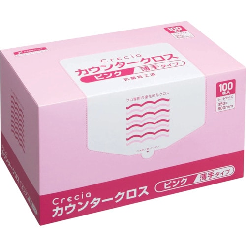 トラスコ中山 クレシア カウンタークロス 薄手タイプ ピンク(ご注文単位1ケース)【直送品】