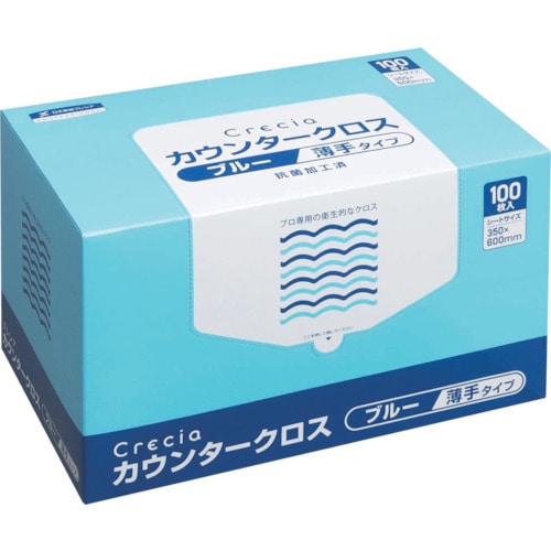 トラスコ中山 クレシア カウンタークロス 薄手タイプ ブルー(ご注文単位1ケース)【直送品】