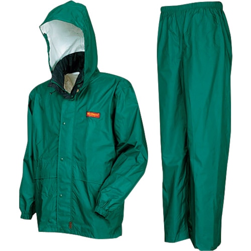 トラスコ中山 カジメイク エントラントレインスーツ グリーン L(ご注文単位1着)【直送品】