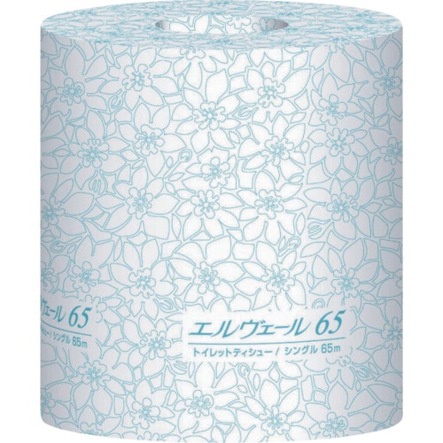 トラスコ中山 エリエール エルヴェールトイレットティシューシングル65m個包装ミシン目入り(ご注文単位1ケース)【直送品】