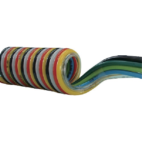 トラスコ中山 チヨダ スパイラルチューブ マルチスパイラル 外径8mm/使用範囲1480mm 透明、青、ライトグリーン、緑、黄、赤、白、黒(ご注文単位1本)【直送品】