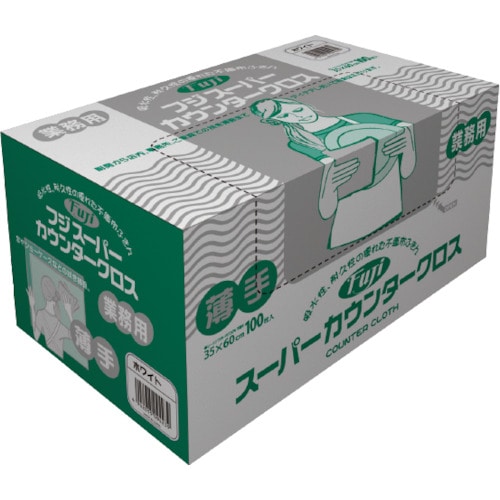 トラスコ中山 フジ フジスーパーカウンタークロス 薄手 ホワイト(ご注文単位1箱)【直送品】