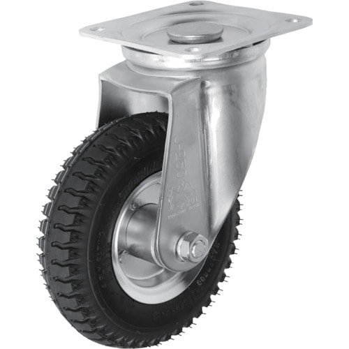 トラスコ中山 シシク 空気入車輪付キャスター 自在 220mm(ご注文単位1個)【直送品】