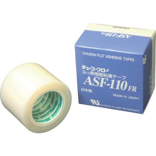 トラスコ中山 チューコーフロー フッ素樹脂フィルム粘着テープ ASFー110FR 0.08t×50w×10m（ご注文単位1巻）【直送品】