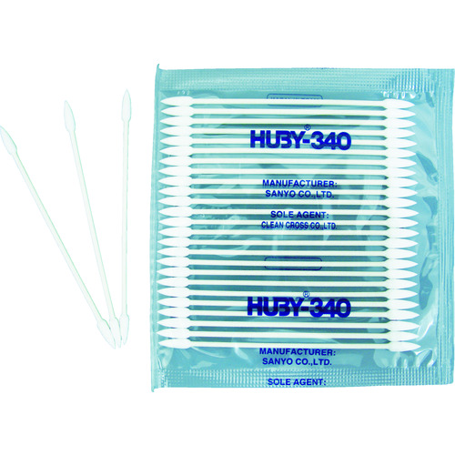 トラスコ中山 HUBY HUBY 3インチ 工業用綿棒(先端コーン型/シャープポイントスリム)BB-003SP (100本入)(ご注文単位1袋)【直送品】