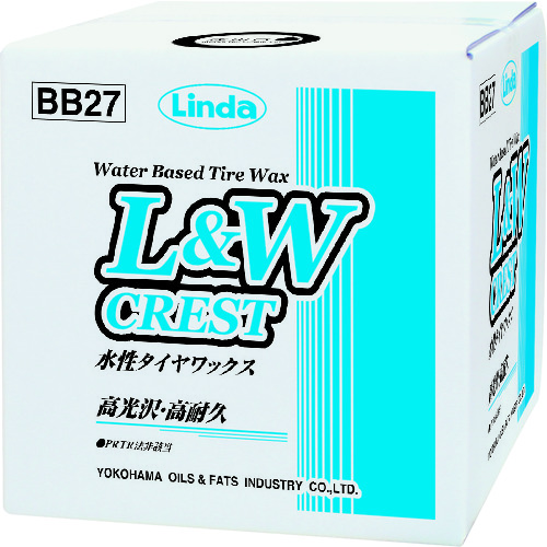 トラスコ中山 Linda L&Wクレスト 水性タイヤワックス 18kg(ご注文単位1個)【直送品】