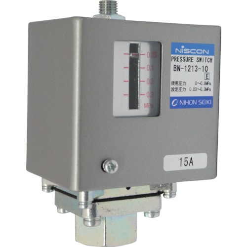 トラスコ中山 日本精器 圧力スイッチ 設定圧力0.03~0.3MPa(ご注文単位1台)【直送品】