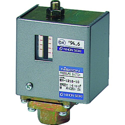 トラスコ中山 日本精器 圧力スイッチ 設定圧力0.1~0.8MPa(ご注文単位1台)【直送品】