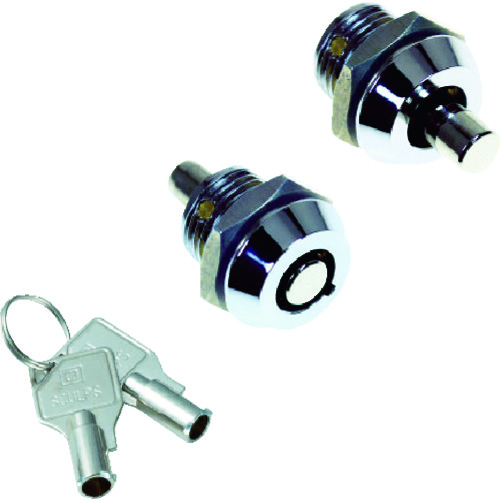 トラスコ中山 TRUSCO シリンダー錠 プッシュロックミニ Φ15―20 板厚1~6mm(ご注文単位1個)【直送品】
