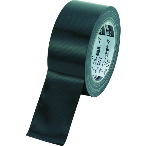 トラスコ中山 TRUSCO カラー布粘着テープ 幅50mm長さ25m ブラック(ご注文単位1巻)【直送品】