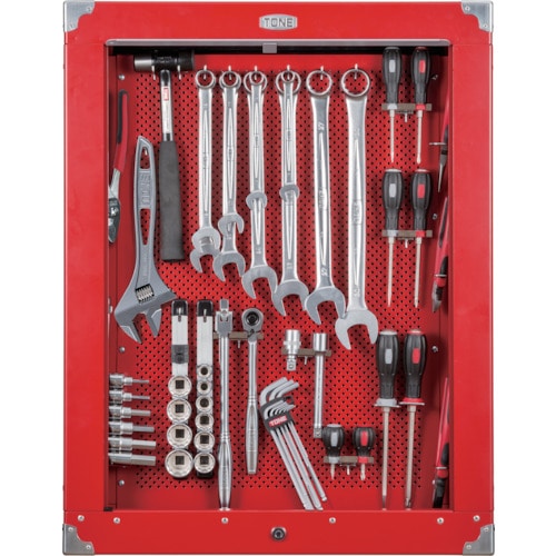 トラスコ中山 TONE 整備用工具セット シャッター付サービスボードセット新ハーフボードC50B仕様 54点セット(ご注文単位1セット)【直送品】