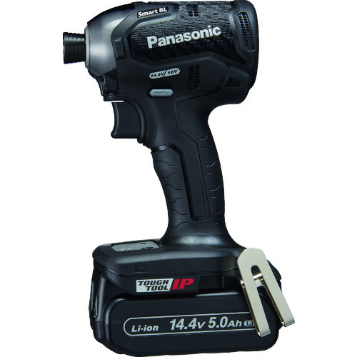 トラスコ中山 Panasonic デュアル インパクトドライバー 14.4V 5.0Ahセット 黒(ご注文単位1台)【直送品】