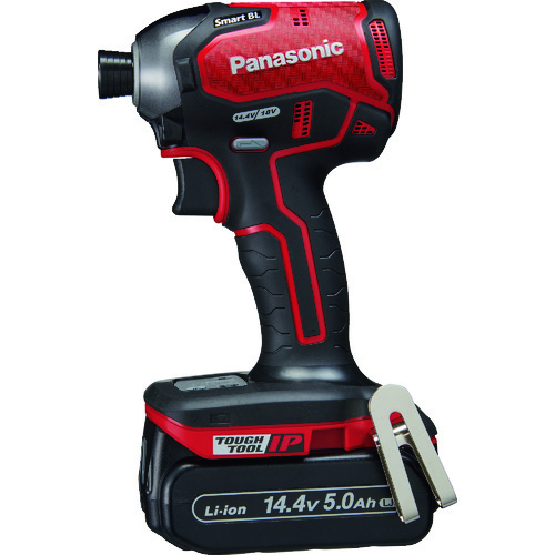トラスコ中山 Panasonic デュアル インパクトドライバー 14.4V 5.0Ahセット 赤(ご注文単位1台)【直送品】