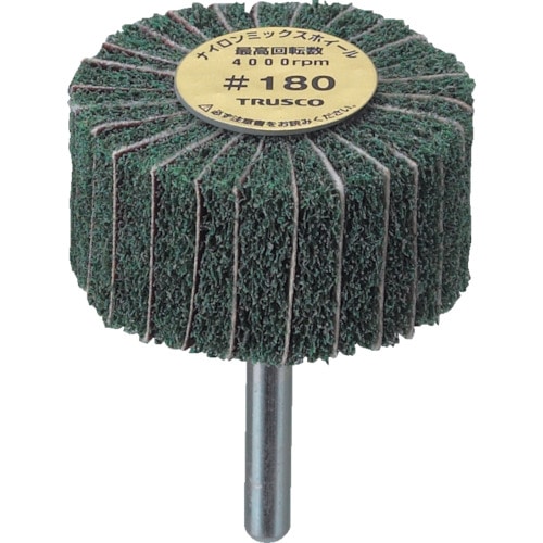 トラスコ中山 TRUSCO ナイロンミックスホイール 外径100X厚25X軸6 5個入180♯（ご注文単位1箱）【直送品】