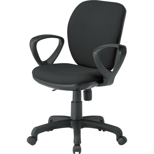 トラスコ中山 TOKIO オフィスチェア ループ肘付 ブラック(ご注文単位1脚)【直送品】