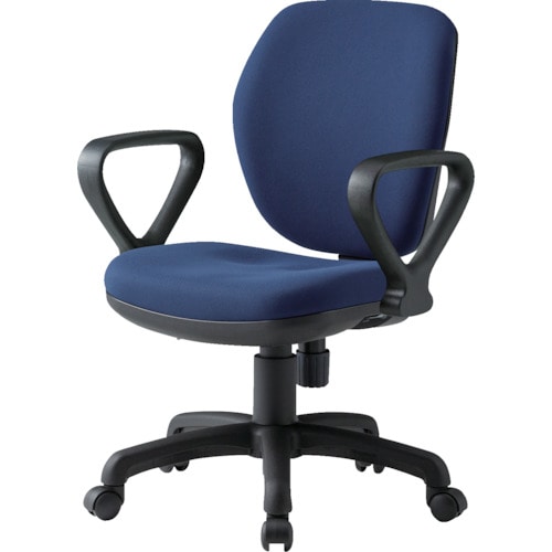 トラスコ中山 TOKIO オフィスチェア ループ肘付 ネイビー(ご注文単位1脚)【直送品】