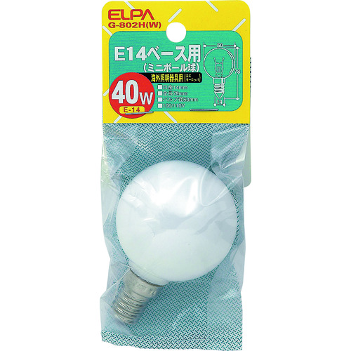 トラスコ中山 ELPA E14ミニボール40(ご注文単位1個)【直送品】