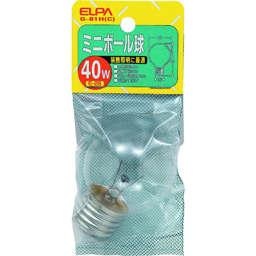 トラスコ中山 ELPA ミニボール球40W 202-0989(ご注文単位1個)【直送品】