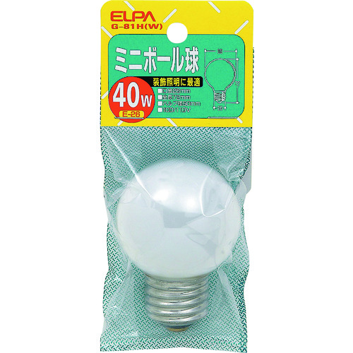 トラスコ中山 ELPA ミニボール球40W 202-0924(ご注文単位1個)【直送品】