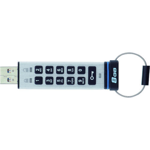 トラスコ中山 エレコム セキュリティUSBメモリ 10Key付 USB3.0 8GB シルバー(ご注文単位1個)【直送品】