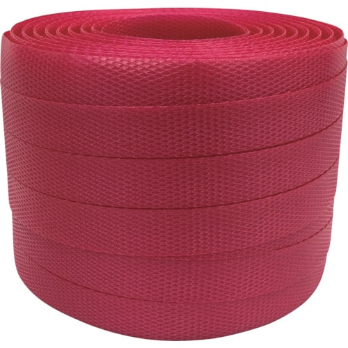 トラスコ中山 ユタカメイク 梱包用品 PPバンド 15.5mm×100m レッド(ご注文単位1巻)【直送品】