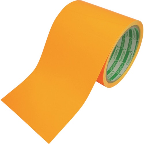 トラスコ中山 日東エルマテ 蛍光テープ 90mm×5m オレンジ(ご注文単位1巻)【直送品】