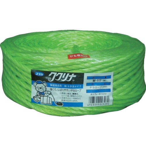 トラスコ中山 ユタカメイク 荷造り紐 PSロープ 6φ×100M 緑(ご注文単位1巻)【直送品】