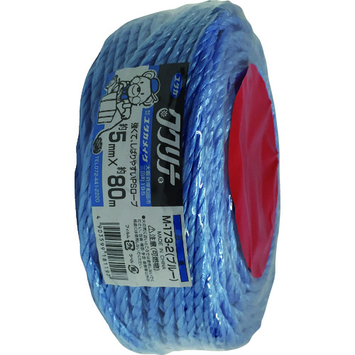 トラスコ中山 ユタカメイク 荷造り紐 PSロープ 5mm×80m ブルー(ご注文単位1巻)【直送品】