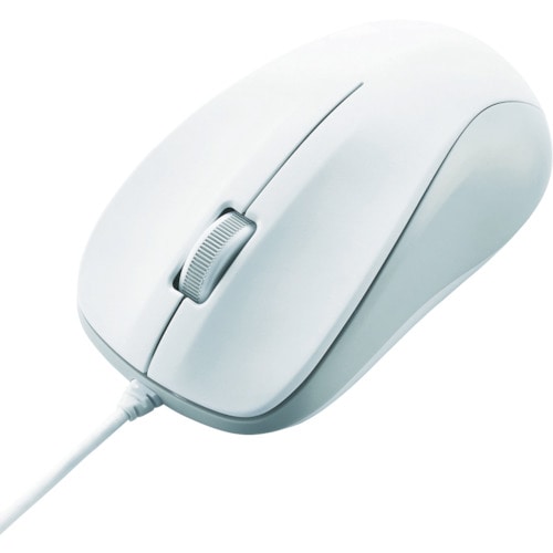 トラスコ中山 エレコム USB光学式マウス(Mサイズ)ホワイト（ご注文単位1個）【直送品】