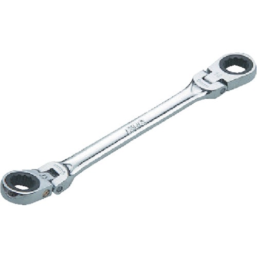 トラスコ中山 KTC ラチェットめがねレンチ(両頭型首振りタイプ) 対辺寸法11×13mm 全長185mm(ご注文単位1個)【直送品】