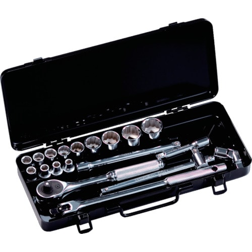 トラスコ中山 スーパー ソケットレンチセット 差込角9.5mm(3/8インチ)入り数:19(ご注文単位1セット)【直送品】