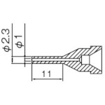 トラスコ中山 白光 ノズル 1.0mm ロング型(ご注文単位1本)【直送品】