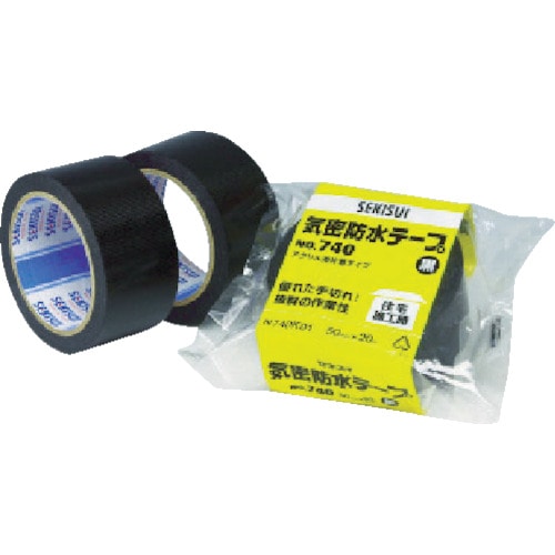 トラスコ中山 積水 気密防水テープNo.740 100x20 黒(ご注文単位1巻)【直送品】