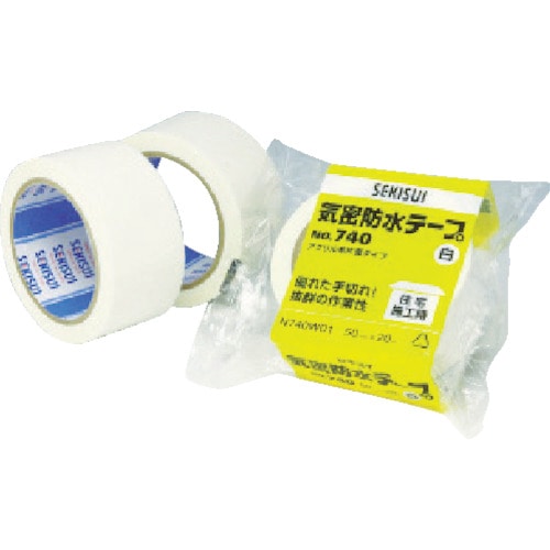 トラスコ中山 積水 気密防水テープNo.740 100x20 白(ご注文単位1巻)【直送品】