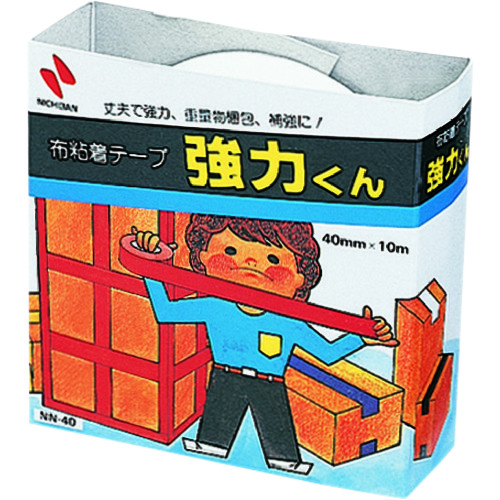 トラスコ中山 ニチバン 布 強力くん NN-40 白 40mmX10m(ご注文単位10巻)【直送品】