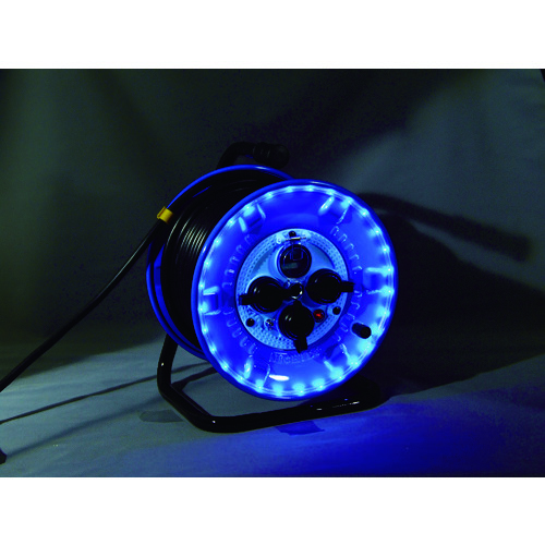 トラスコ中山 日動 電工ドラム 防雨型LEDラインドラム 青 漏電保護専用 30m(ご注文単位1台)【直送品】
