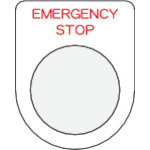 トラスコ中山 IM 押ボタン/セレクトスイッチ(メガネ銘板) EMERGENCY STOP 赤 φ22.5 40×30×2mm(ご注文単位1枚)【直送品】