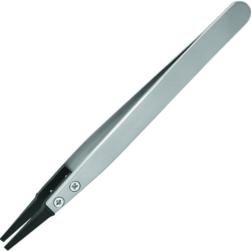 トラスコ中山 エンジニア ESDピンセット 平タイプ(ご注文単位1本)【直送品】