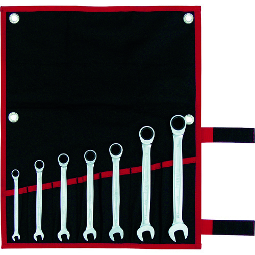 トラスコ中山 TONE ラチェットめがねレンチセット 7pcs(ご注文単位1セット)【直送品】