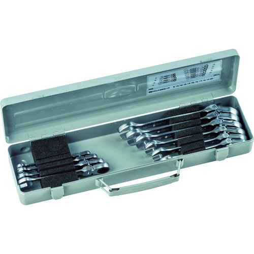 トラスコ中山 TONE 首振ラチェットめがねレンチセット 10pcs(ご注文単位1セット)【直送品】