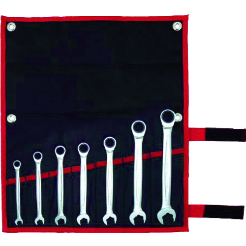 トラスコ中山 TONE クイックラチェットめがねレンチセット 7pcs(ご注文単位1セット)【直送品】