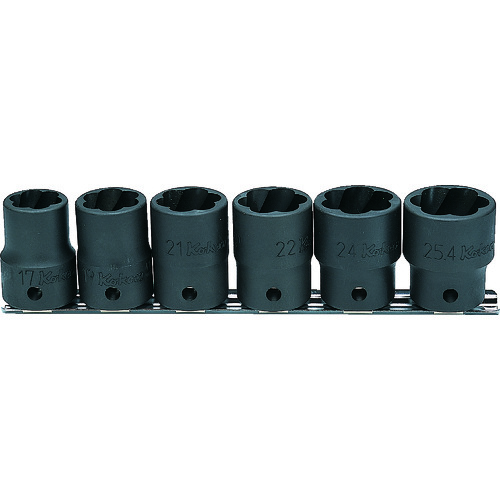 トラスコ中山 コーケン ナットツイスターセット差込角12.7mm6ヶ組(ご注文単位1セット)【直送品】