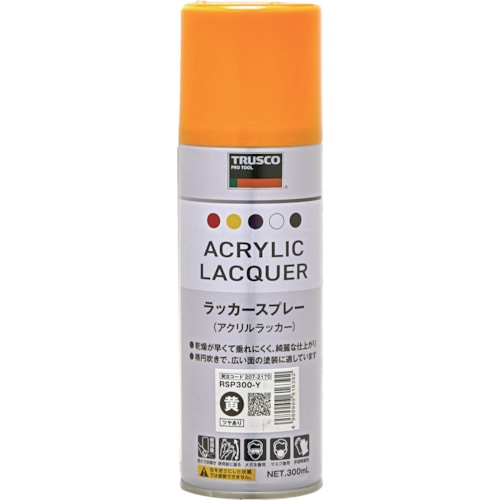 トラスコ中山 TRUSCO アクリルラッカースプレー 黄 300ml(ご注文単位1本)【直送品】