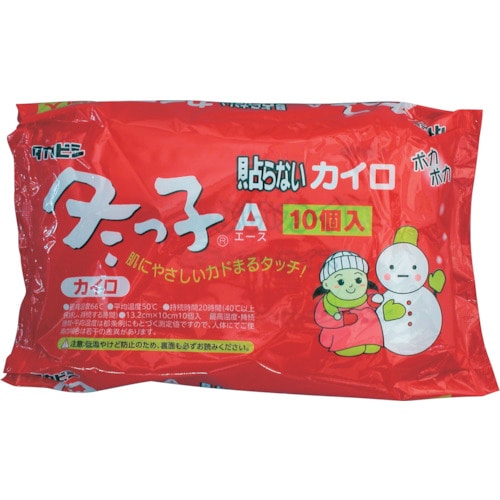 トラスコ中山 タカビシ 貼らないカイロ冬っ子レギュラー10枚(ご注文単位1パック)【直送品】