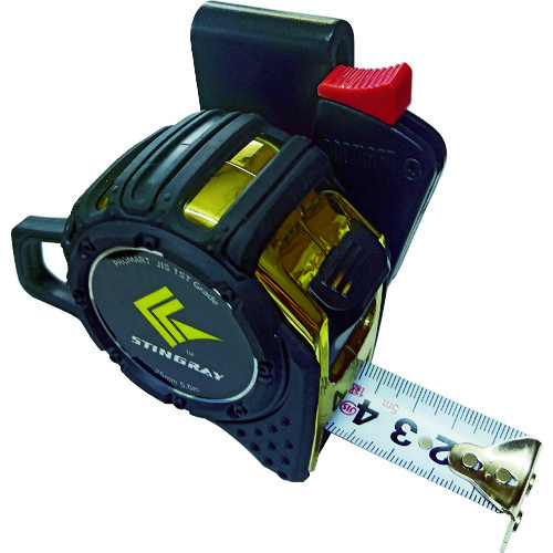 トラスコ中山 プロマート コンベックス メジャー 極厚スティングレイ 5.0m 25mm ホルダー付(ご注文単位1個)【直送品】