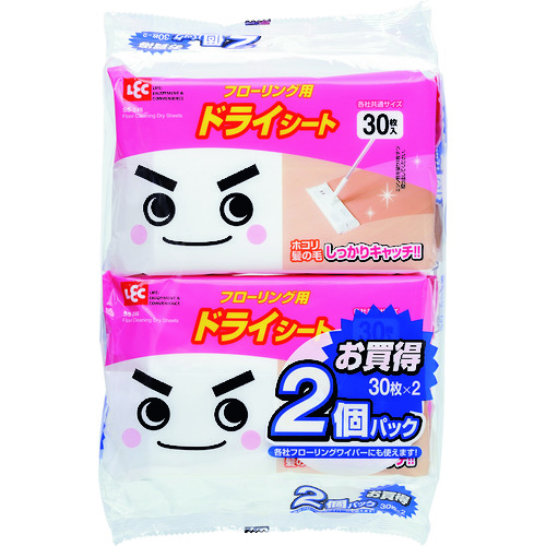 トラスコ中山 レック ドライシートフローリング用30枚2個パック（ご注文単位1個）【直送品】