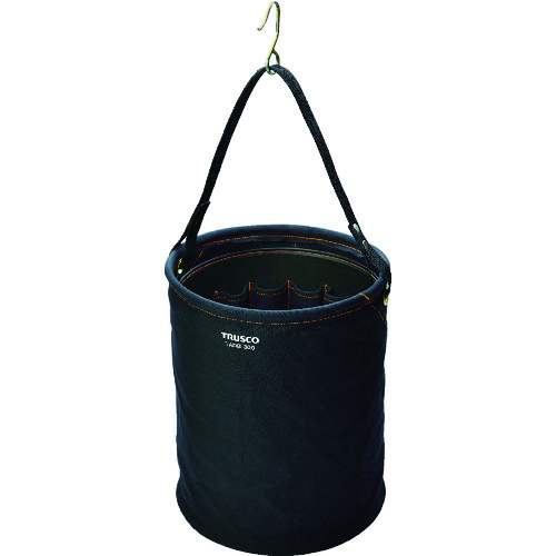トラスコ中山 TRUSCO アタッチメント付電工バケツ Φ300X350 黒色(ご注文単位1個)【直送品】